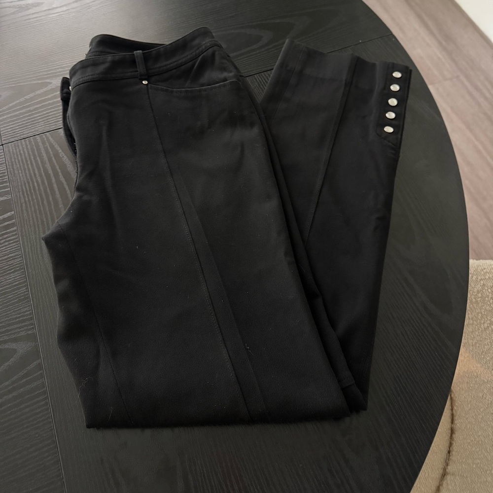White House Black Market Pants Women's Size 10R Black Dress Pants Silver Accents